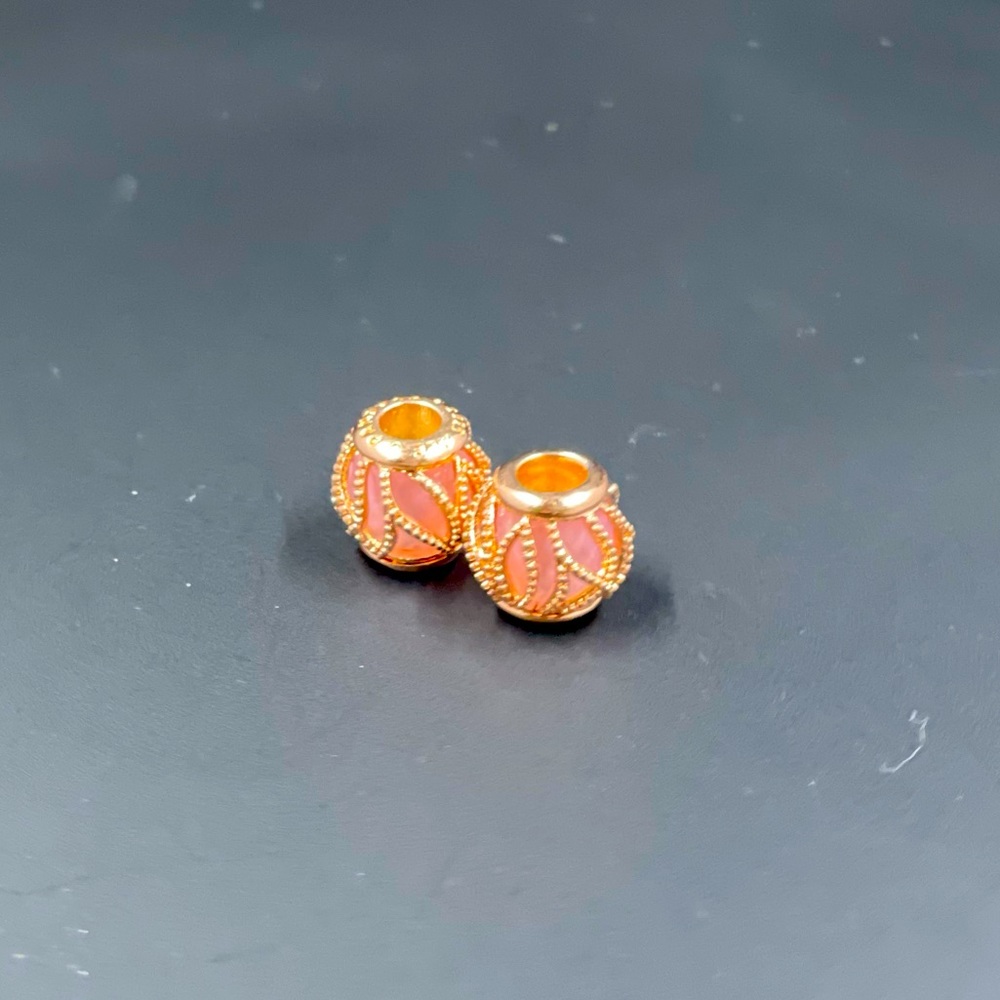 Rose Gold pink stone Pandora Charms